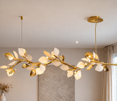 golden-leaf-led-pendant-chandelier